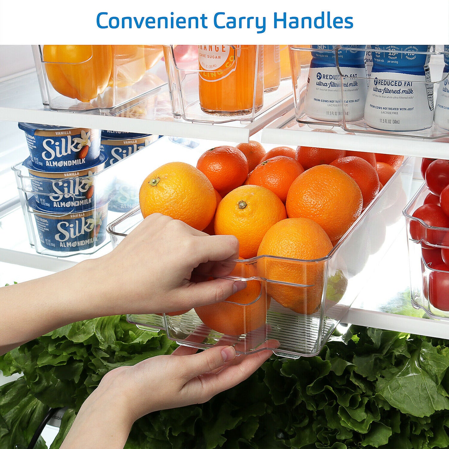 Refrigerator Accessories - Refrigerator Organizer Storage Bins - Clear Plastic Containers 14pcs -