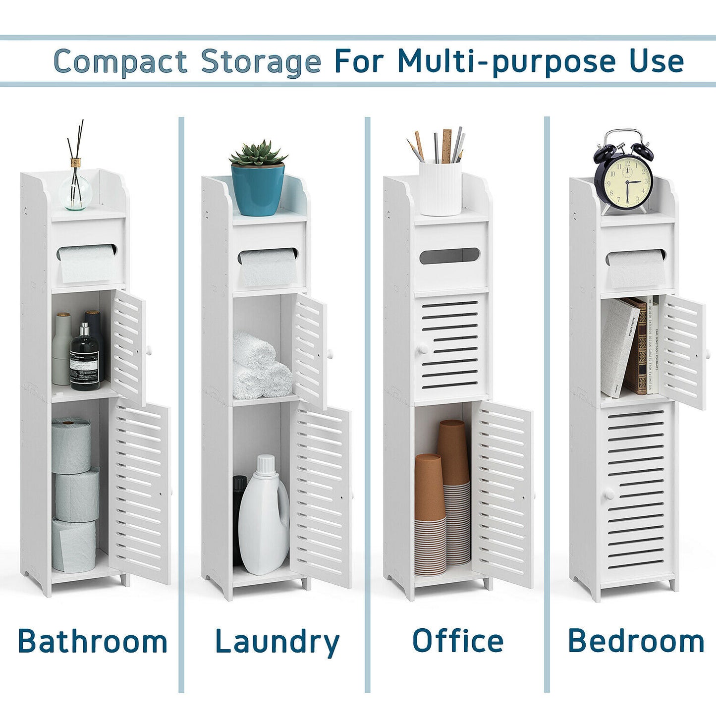 Toilet Paper Holders - Free Standing Toilet Paper Holder Stand - Bathroom Storage Organizer -