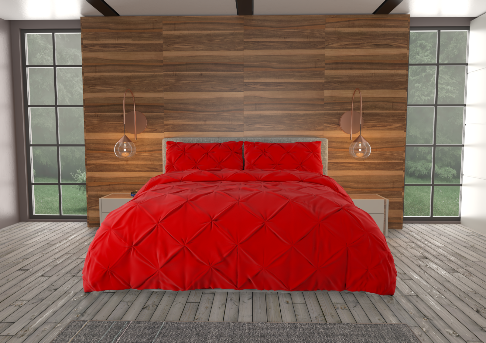 Bedding - Down Alternative Comforter Set - King Queen Twin Duvet Insert & Shams -