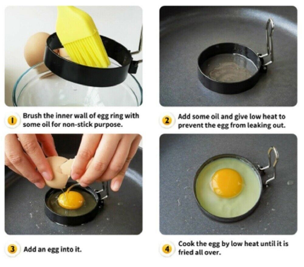 Molding - 2 Pcs Egg Ring Molder - Stainless Steel Non Stick -