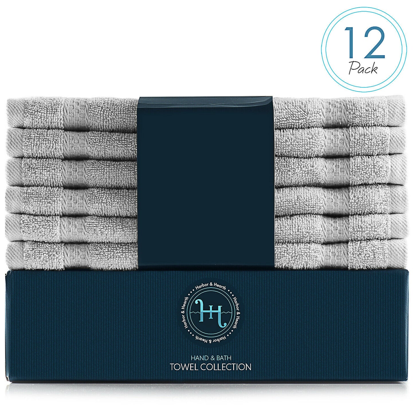 Bath Towels & Washcloths - Face Washcloths Set - 12 Pack Soft 100% Cotton Luxury Towel Face Cloths -