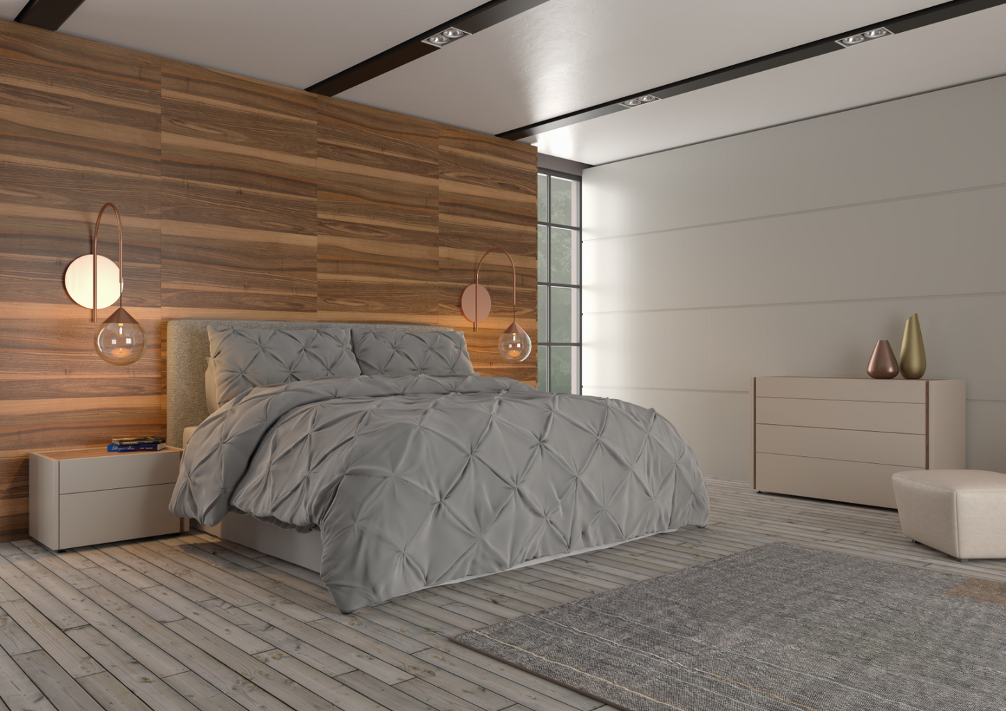 Bedding - Down Alternative Comforter Set - King Queen Twin Duvet Insert & Shams -