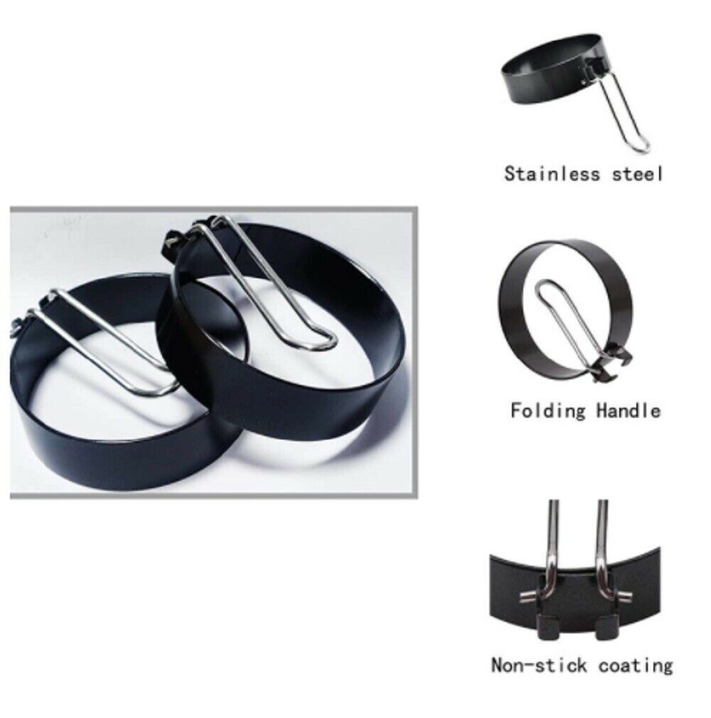 Molding - 2 Pcs Egg Ring Molder - Stainless Steel Non Stick -