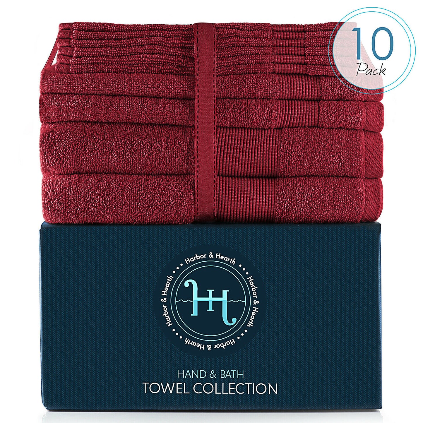 Bath Towels & Washcloths - 10 Piece Towel Set- Soft Cotton Bath Towels, Hand Towels & Washcloth -