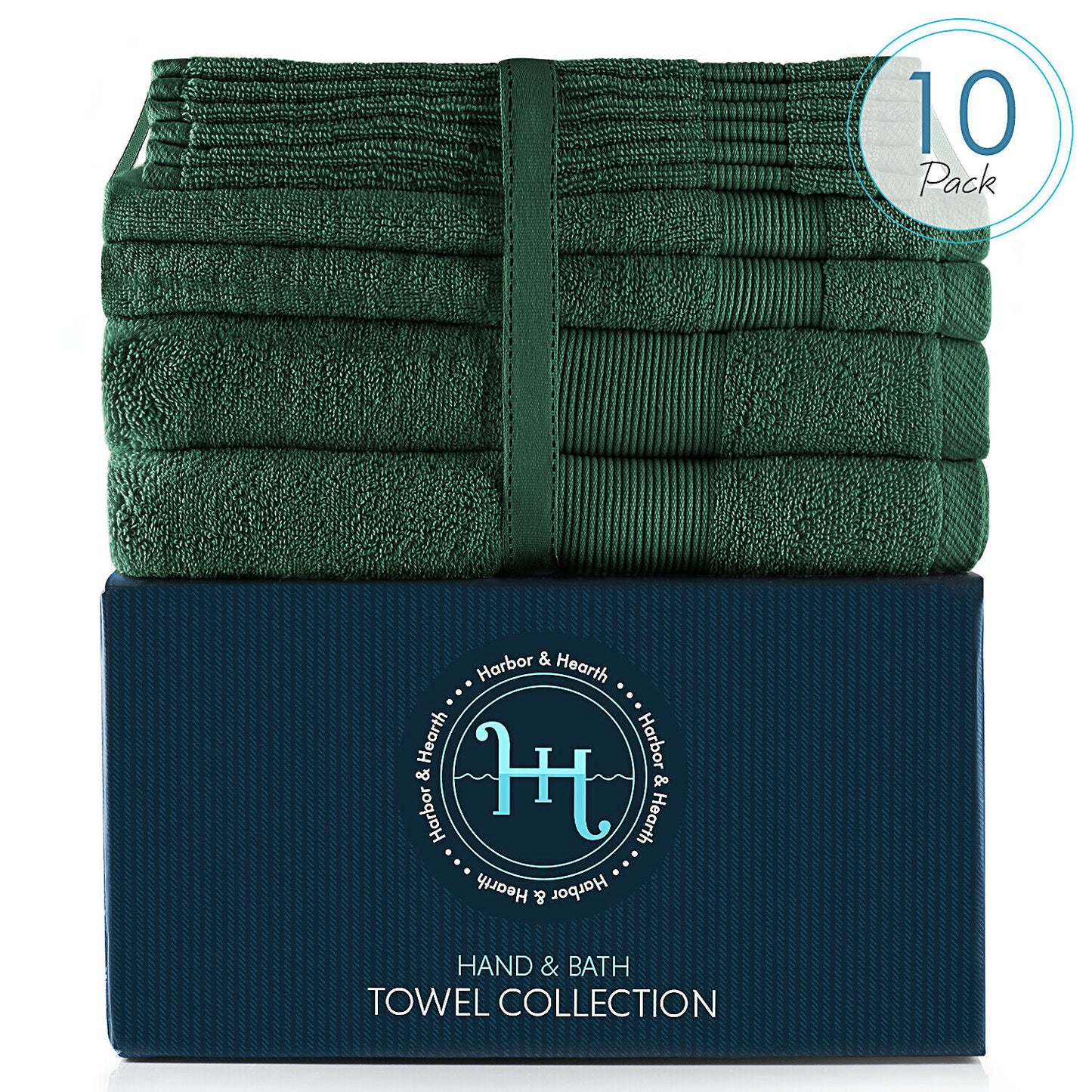 Bath Towels & Washcloths - 10 Piece Towel Set- Soft Cotton Bath Towels, Hand Towels & Washcloth -