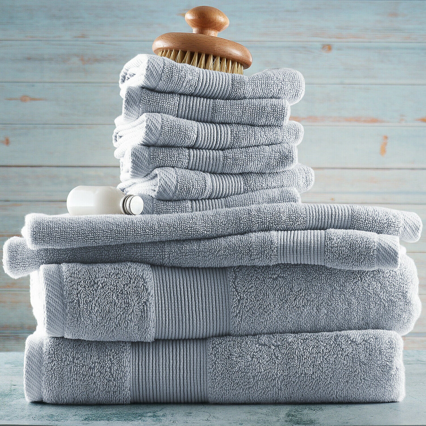 Bath Towels & Washcloths - 10 Piece Towel Set- Soft Cotton Bath Towels, Hand Towels & Washcloth -