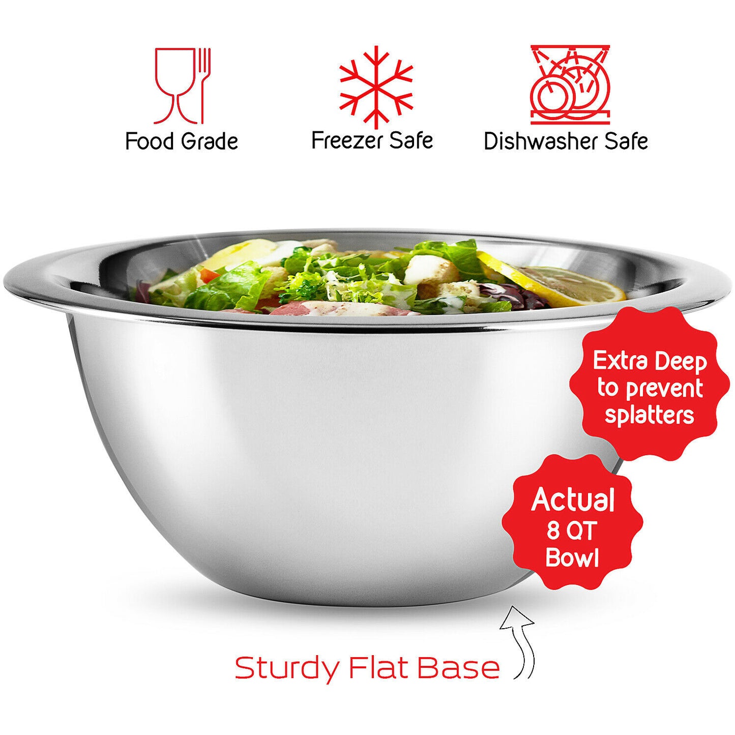 Mixing Bowls - Mixing Bowls 14 Piece Set - Stainless Steel with Measuring Cups & Spoons -