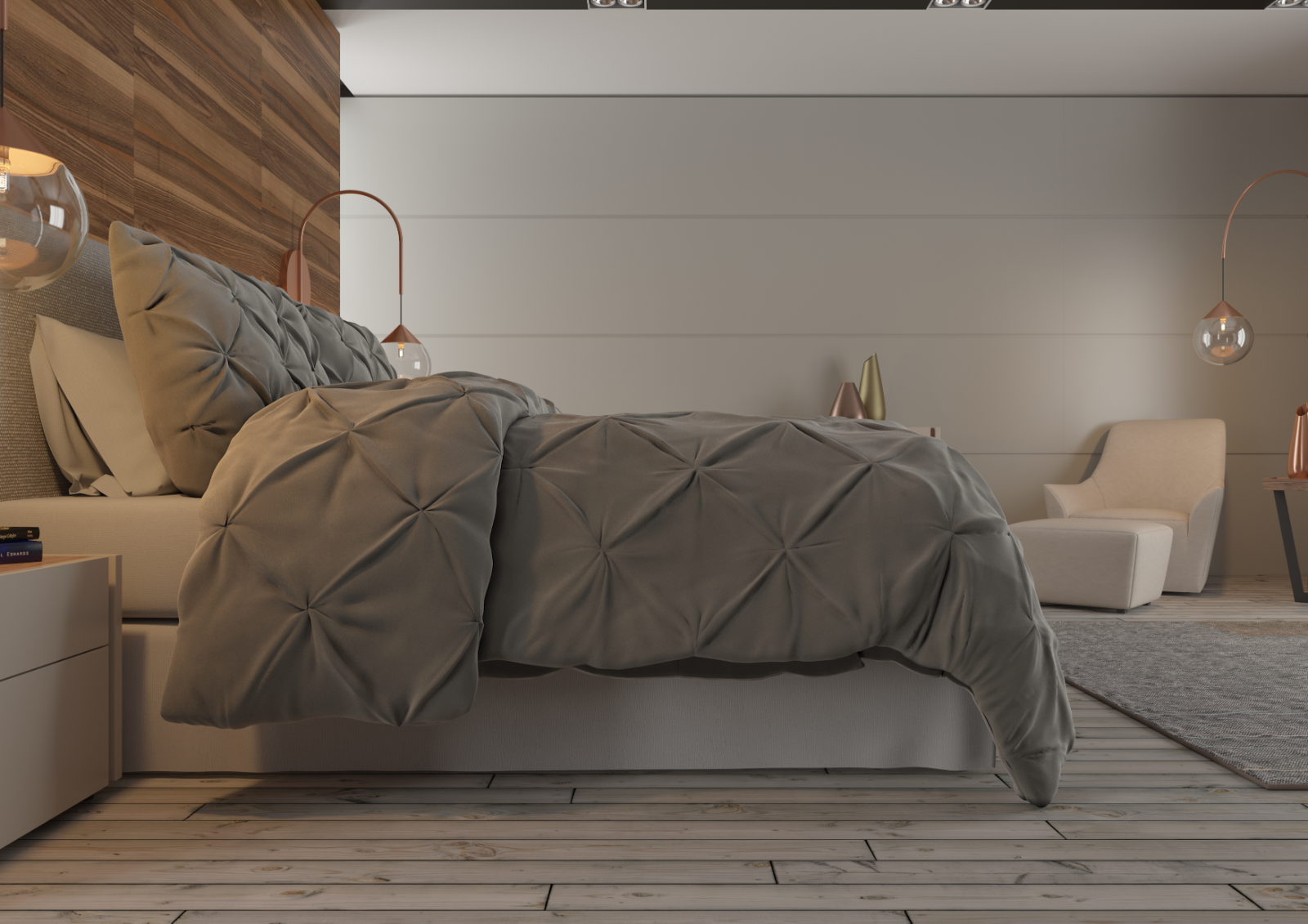 Bedding - Down Alternative Comforter Set - King Queen Twin Duvet Insert & Shams -