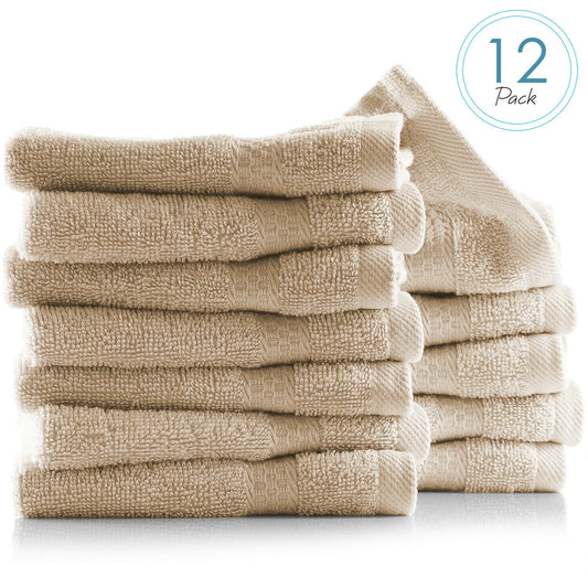 Bath Towels & Washcloths - Face Washcloths Set - 12 Pack Soft 100% Cotton Luxury Towel Face Cloths -
