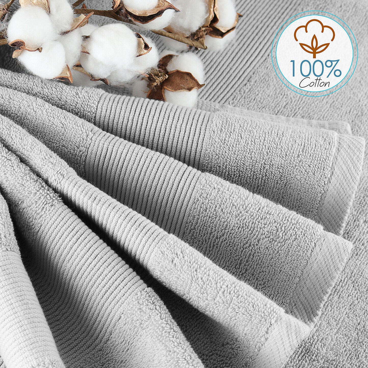Bath Towels & Washcloths - 10 Piece Towel Set- Soft Cotton Bath Towels, Hand Towels & Washcloth -