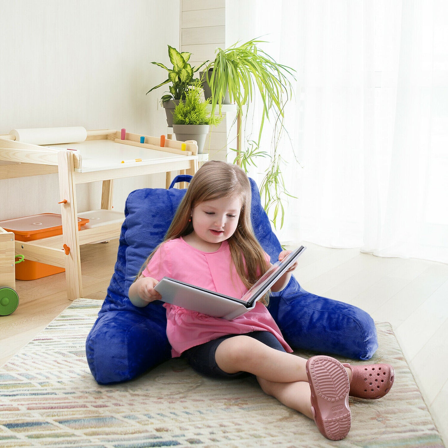 Pillows - TV & Reading Pillow - Kid's Memory Foam Bedrest Back Pillow 12 Colors! -