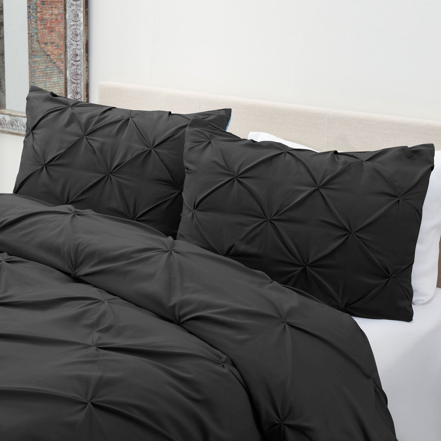 Bedding - Down Alternative Comforter Set - King Queen Twin Duvet Insert & Shams -