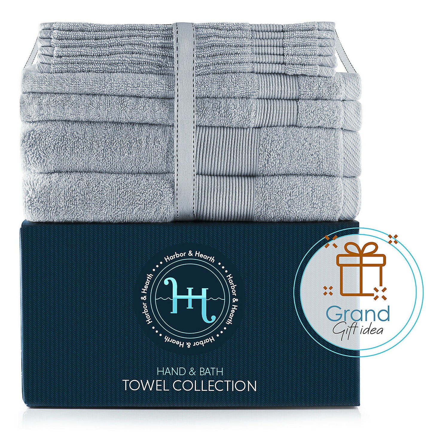 Bath Towels & Washcloths - 10 Piece Towel Set- Soft Cotton Bath Towels, Hand Towels & Washcloth -