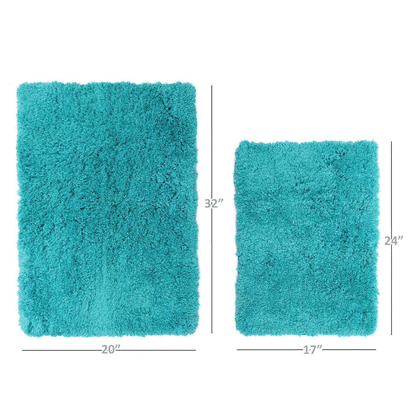 Bath Mats & Rugs - Bathroom Rug Bath Mat Set - 2 Rubber Backed Nonslip Area Rugs 7 Colors -