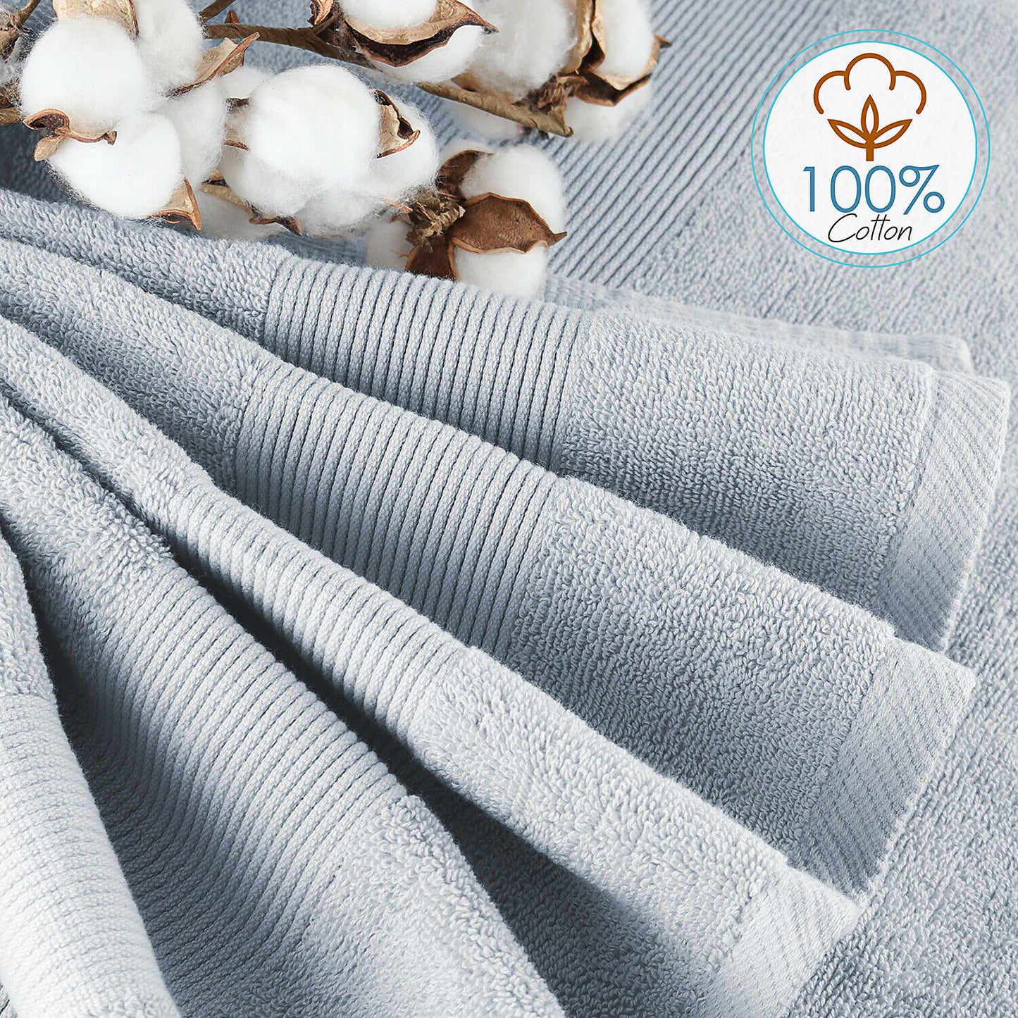 Bath Towels & Washcloths - 10 Piece Towel Set- Soft Cotton Bath Towels, Hand Towels & Washcloth -