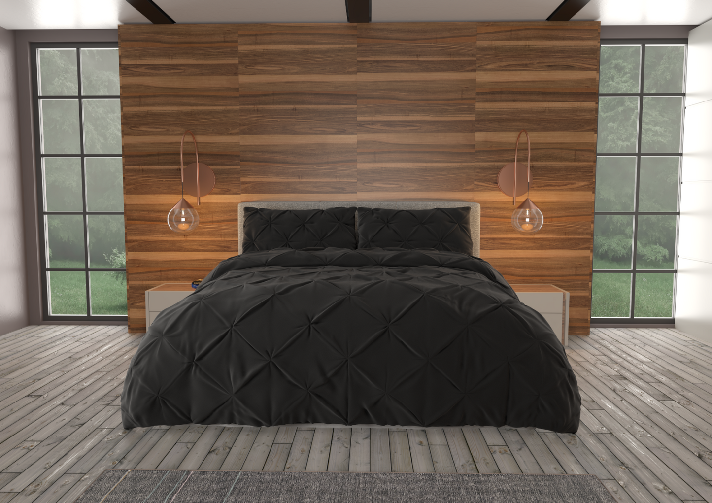 Bedding - Down Alternative Comforter Set - King Queen Twin Duvet Insert & Shams -
