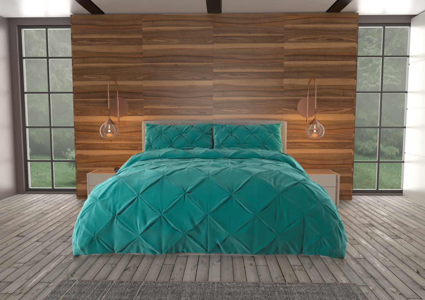 Bedding - Down Alternative Comforter Set - King Queen Twin Duvet Insert & Shams -