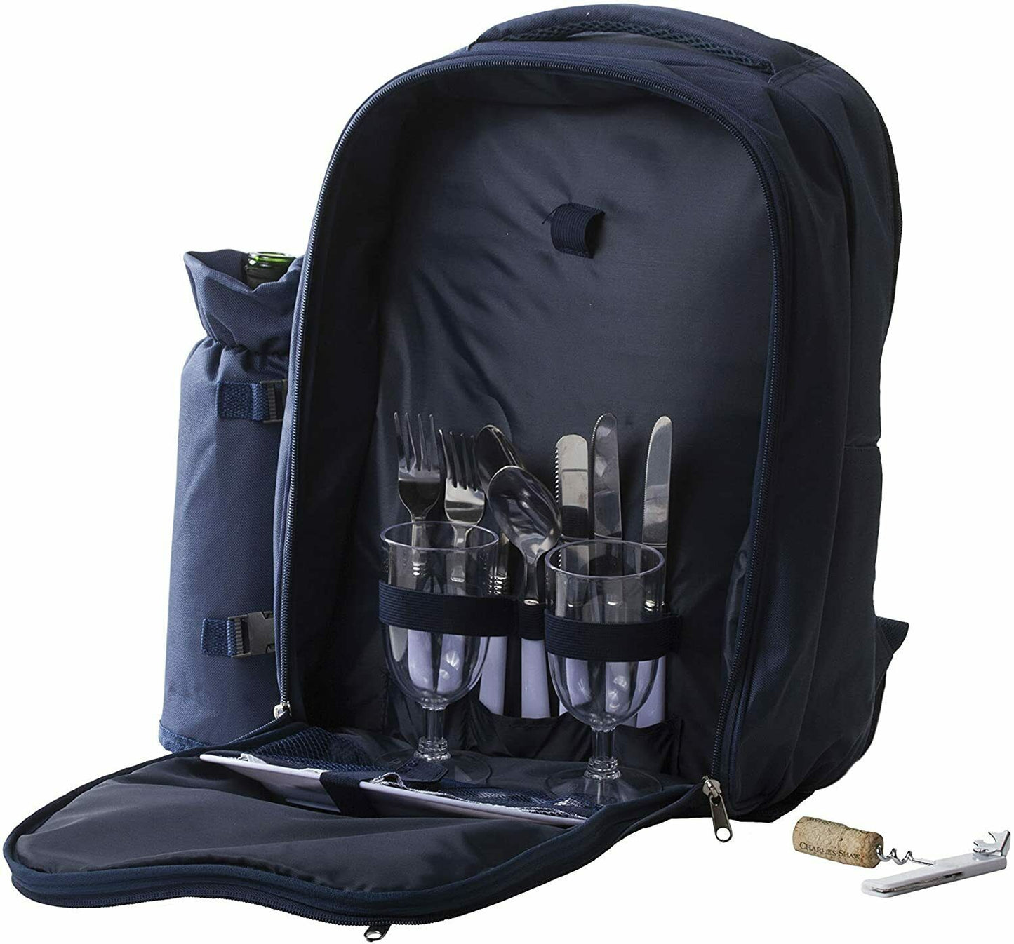 Picnic Baskets - Picnic Basket Backpack Cooler - Insulated Lunch Tote Bag & Dinnerware -