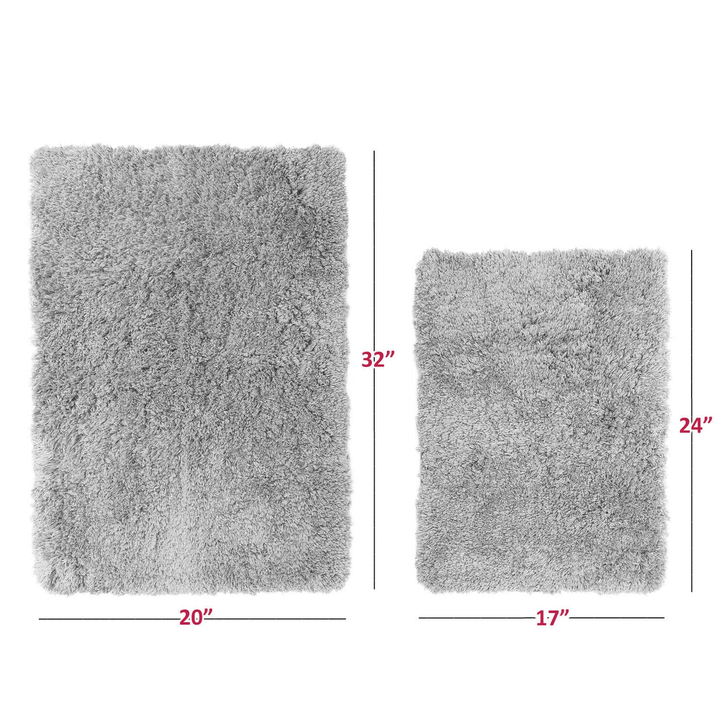 Bath Mats & Rugs - Bathroom Rug Bath Mat Set - 2 Rubber Backed Nonslip Area Rugs 7 Colors -