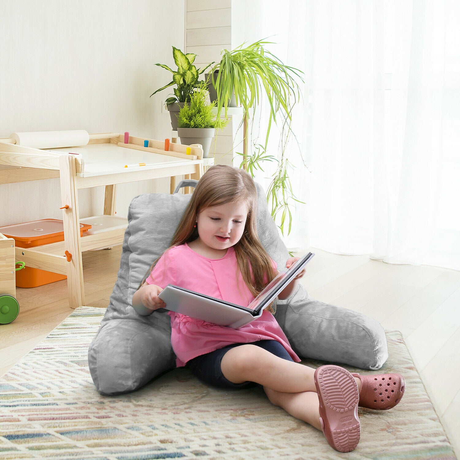 Pillows - TV & Reading Pillow - Kid's Memory Foam Bedrest Back Pillow 12 Colors! -