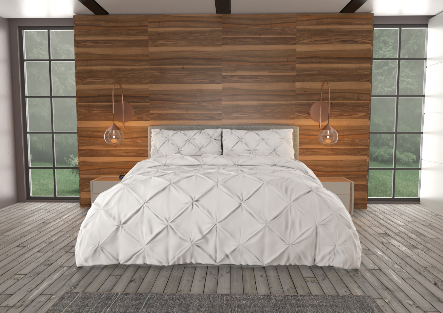 Bedding - Down Alternative Comforter Set - King Queen Twin Duvet Insert & Shams -