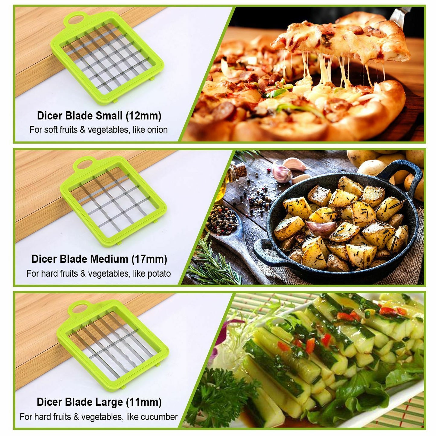 Kitchen Slicers - Fruit & Vegetable Food Chopper - Dicer Slicer Cutter - Great Onion Chopper -