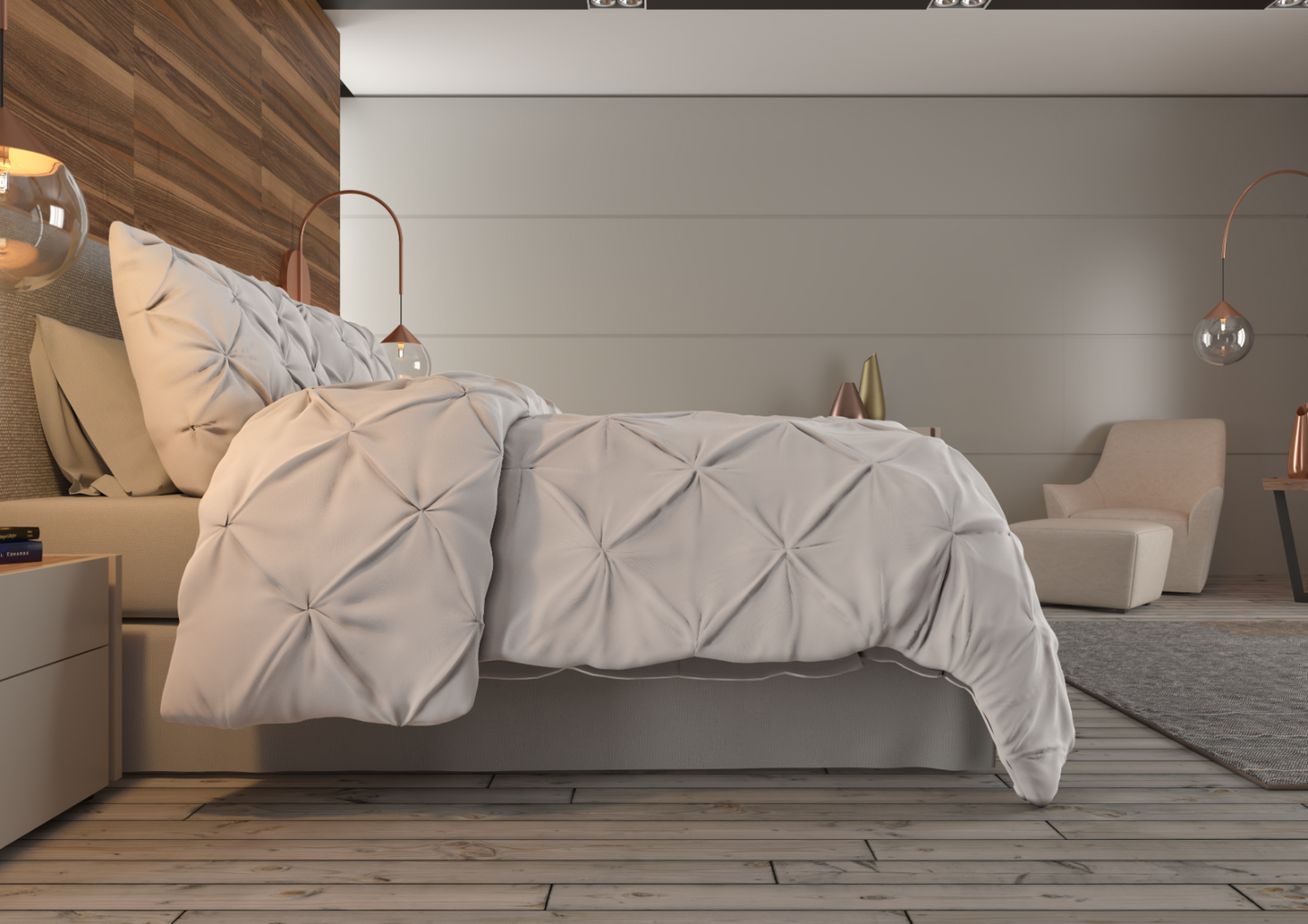 Bedding - Down Alternative Comforter Set - King Queen Twin Duvet Insert & Shams -