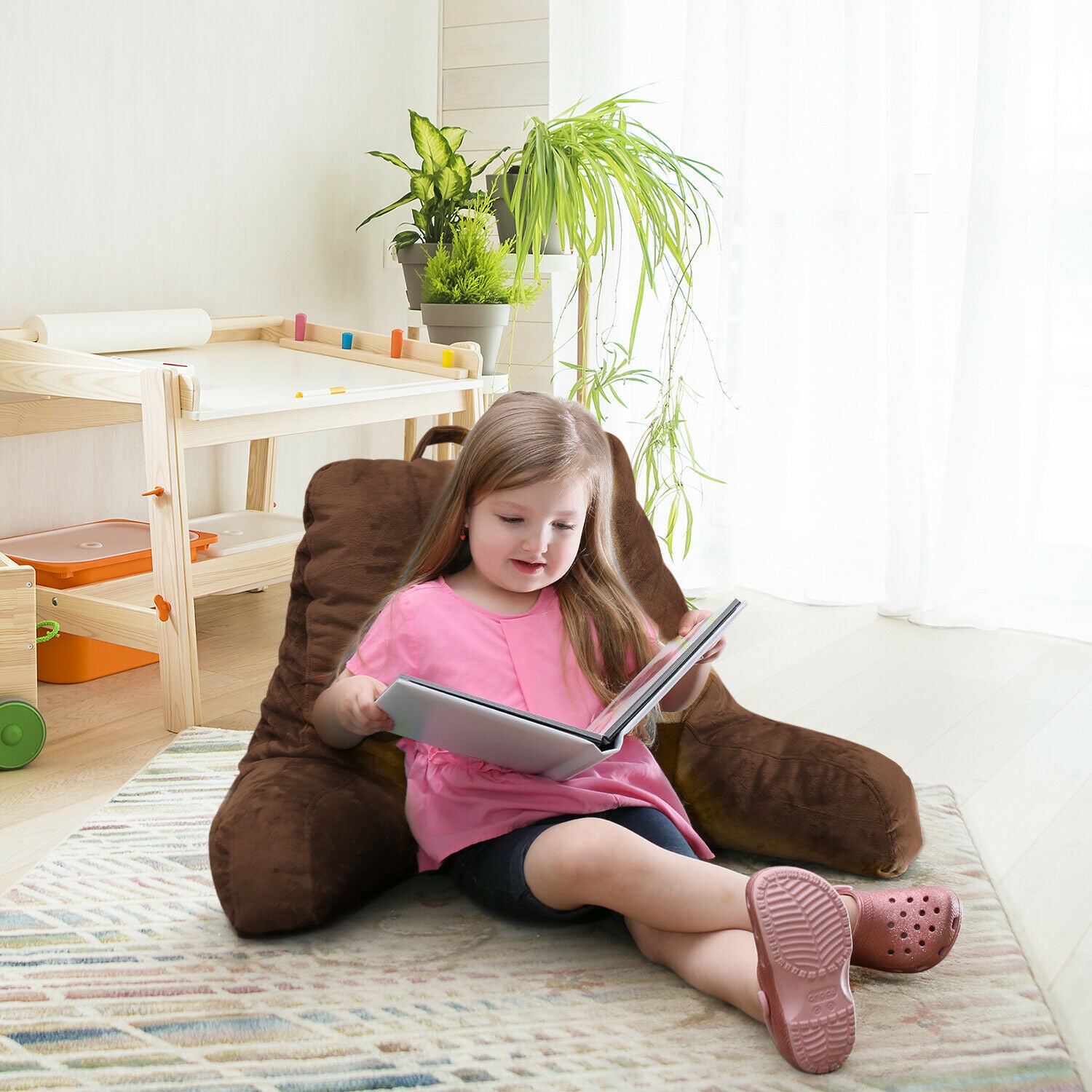 Pillows - TV & Reading Pillow - Kid's Memory Foam Bedrest Back Pillow 12 Colors! -