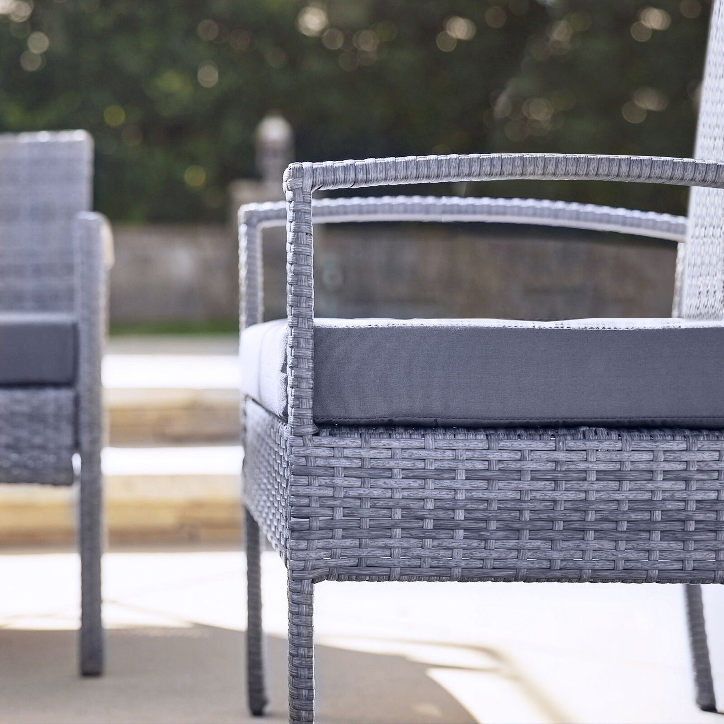 Outdoor Sofas - Outdoor Patio Wicker Furniture Set - 4 pcs - Gray -