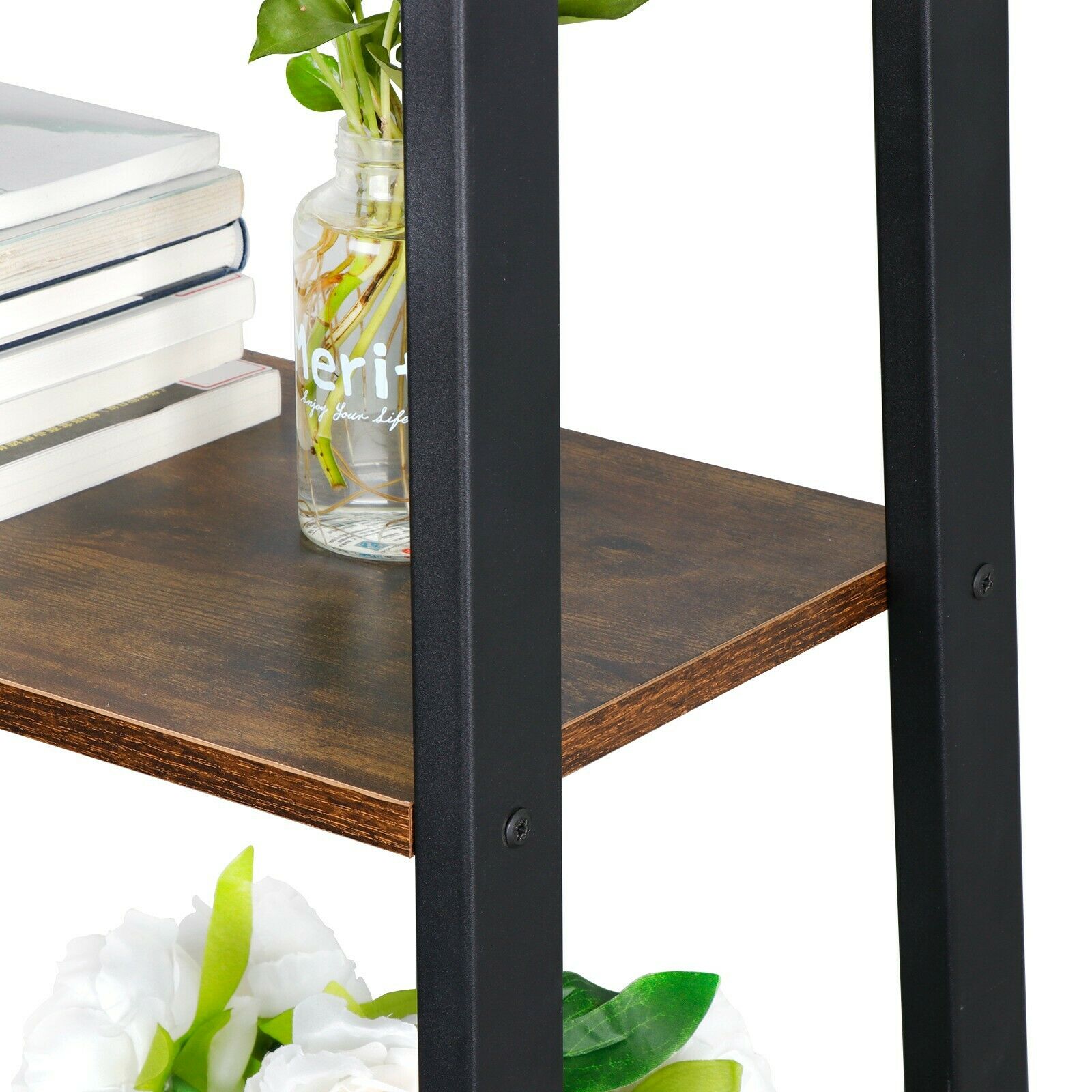Storage & Organization - Ladder Shelf Storage Rack - 4 Tier Plant Stand Vintage Bookcase -