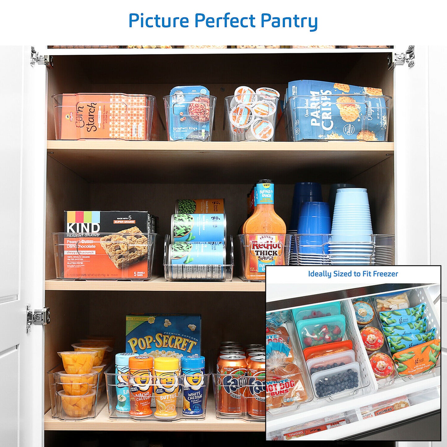 Refrigerator Accessories - Refrigerator Organizer Storage Bins - Clear Plastic Containers 14pcs -