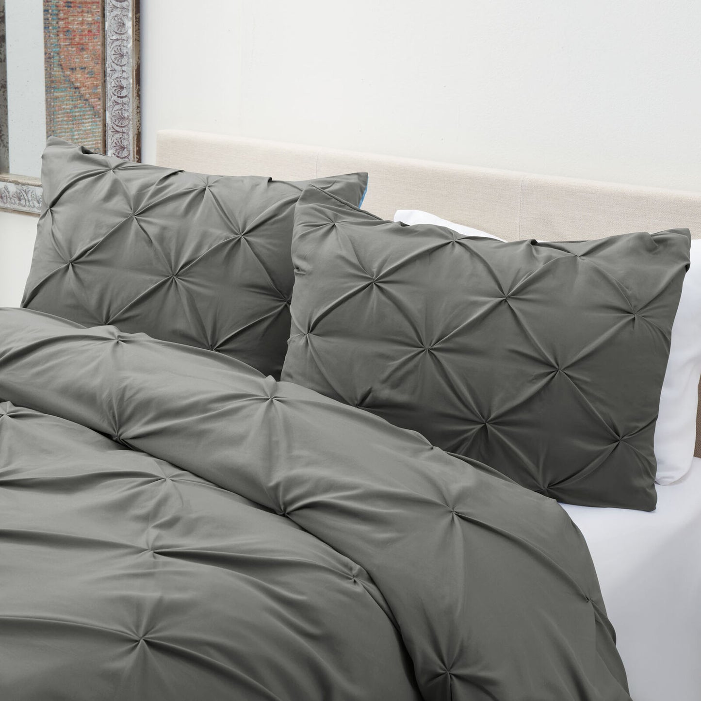 Bedding - Down Alternative Comforter Set - King Queen Twin Duvet Insert & Shams -