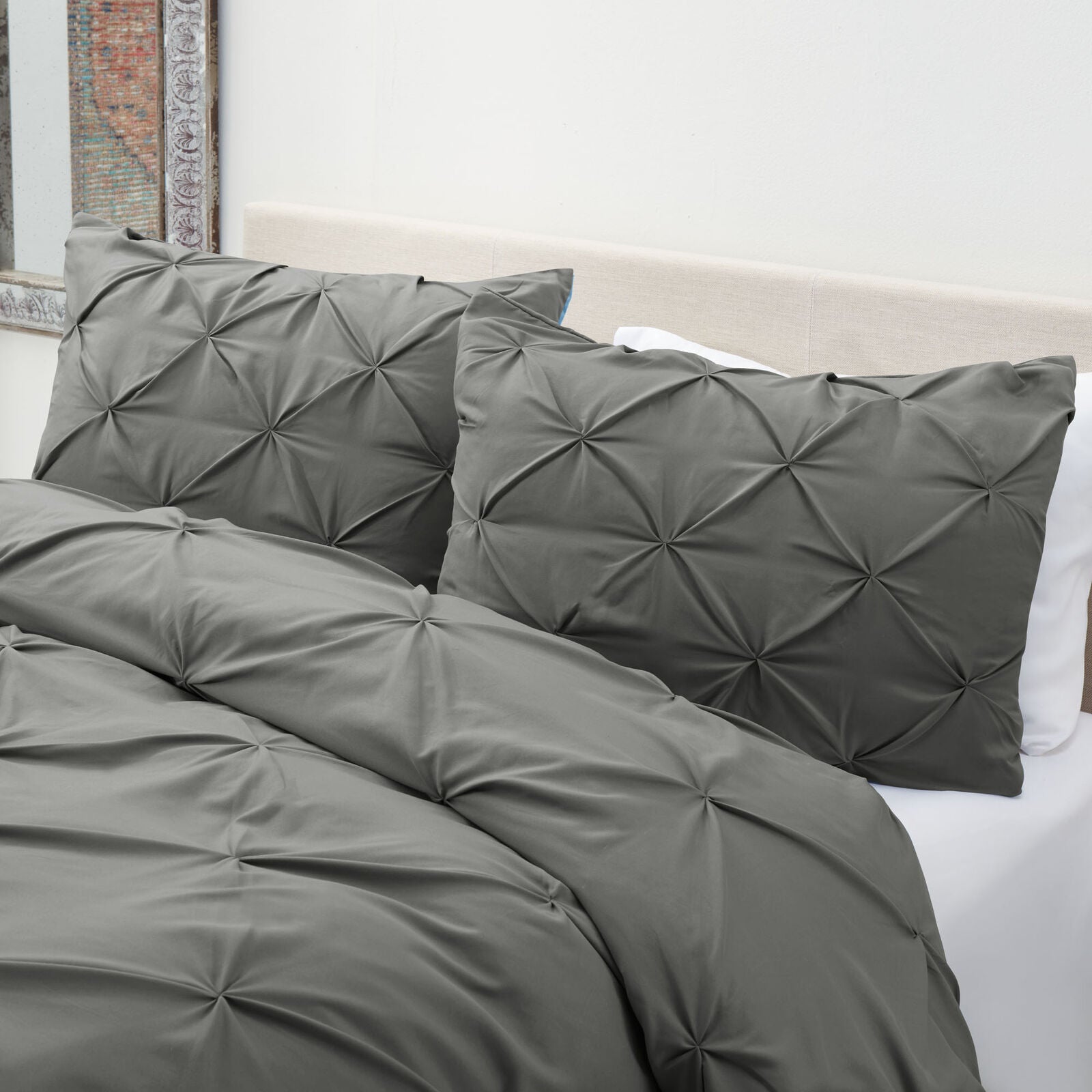 Bedding - Down Alternative Comforter Set - King Queen Twin Duvet Insert & Shams -