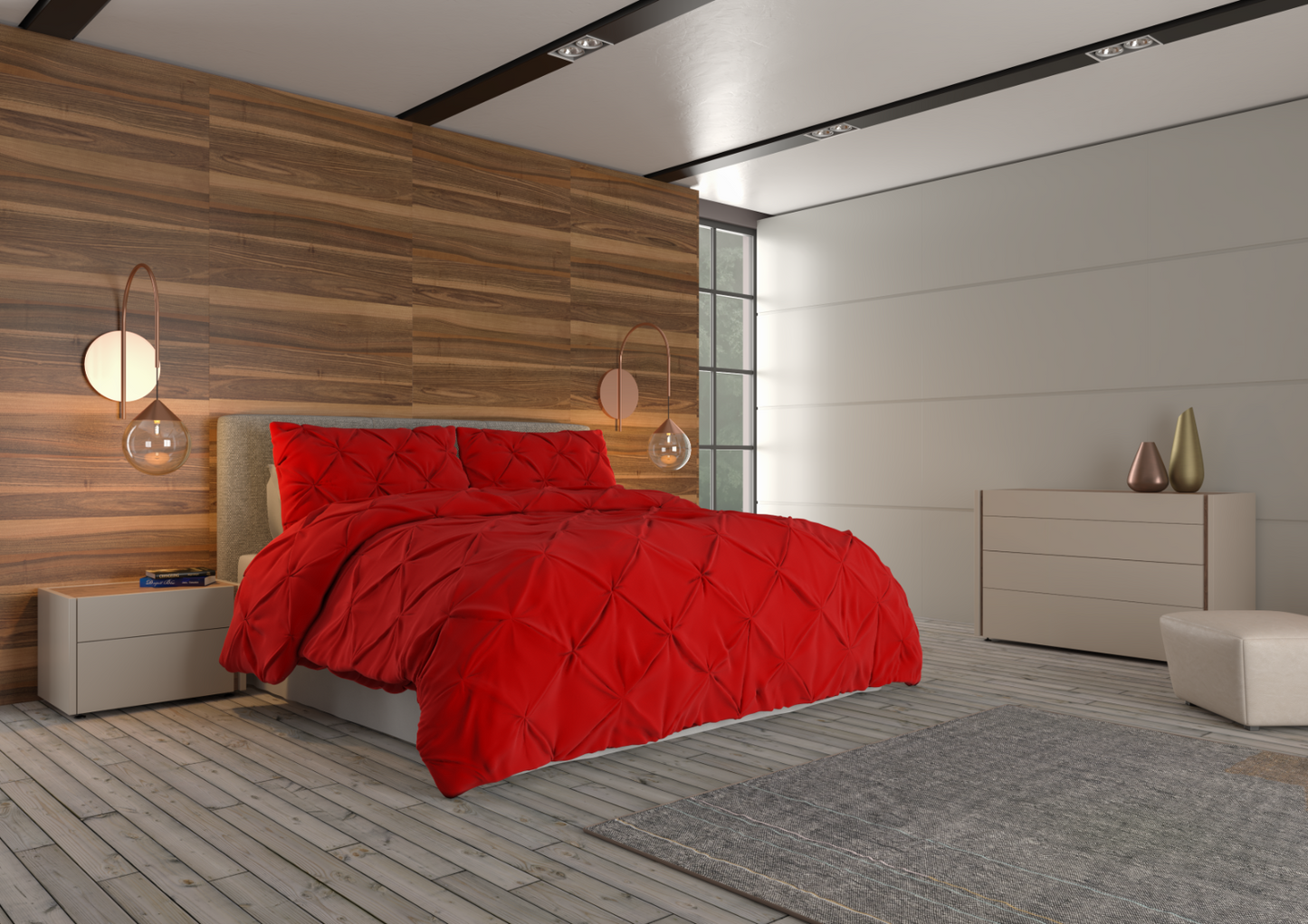 Bedding - Down Alternative Comforter Set - King Queen Twin Duvet Insert & Shams -