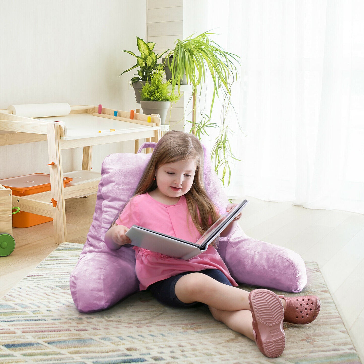 Pillows - TV & Reading Pillow - Kid's Memory Foam Bedrest Back Pillow 12 Colors! -