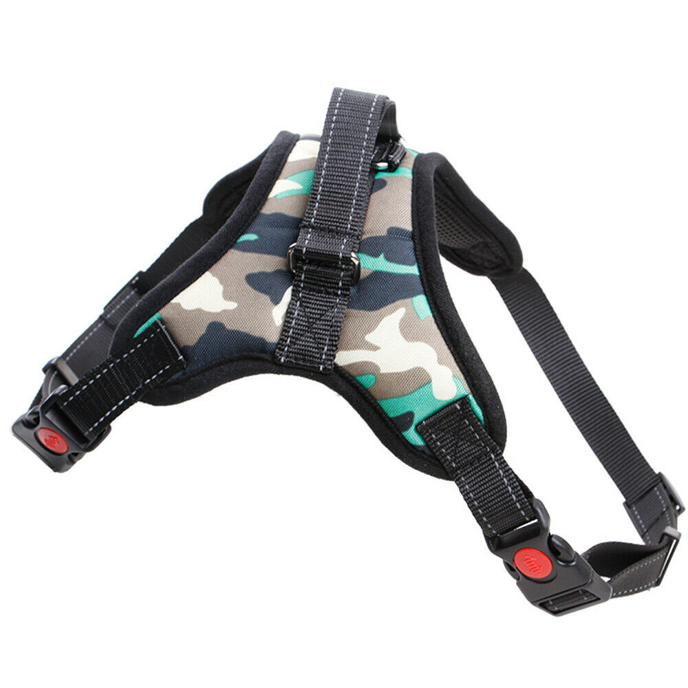 Pet Leashes - Dog Harness - No Pull Adjustable Reflective Vest - XS S M L XXl - XL / Lime Camouflage