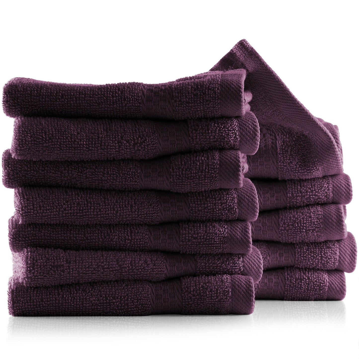Bath Towels & Washcloths - Face Washcloths Set - 12 Pack Soft 100% Cotton Luxury Towel Face Cloths - Purple