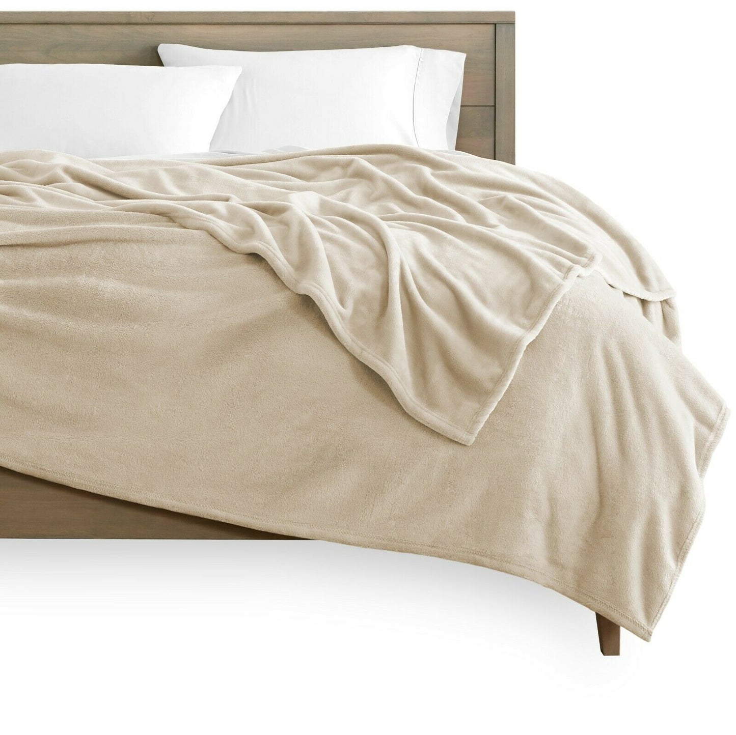 Blankets - Fleece Blanket - Ultra Soft Microplush Velvet Blanket - Premium - Full/Queen / Oyster