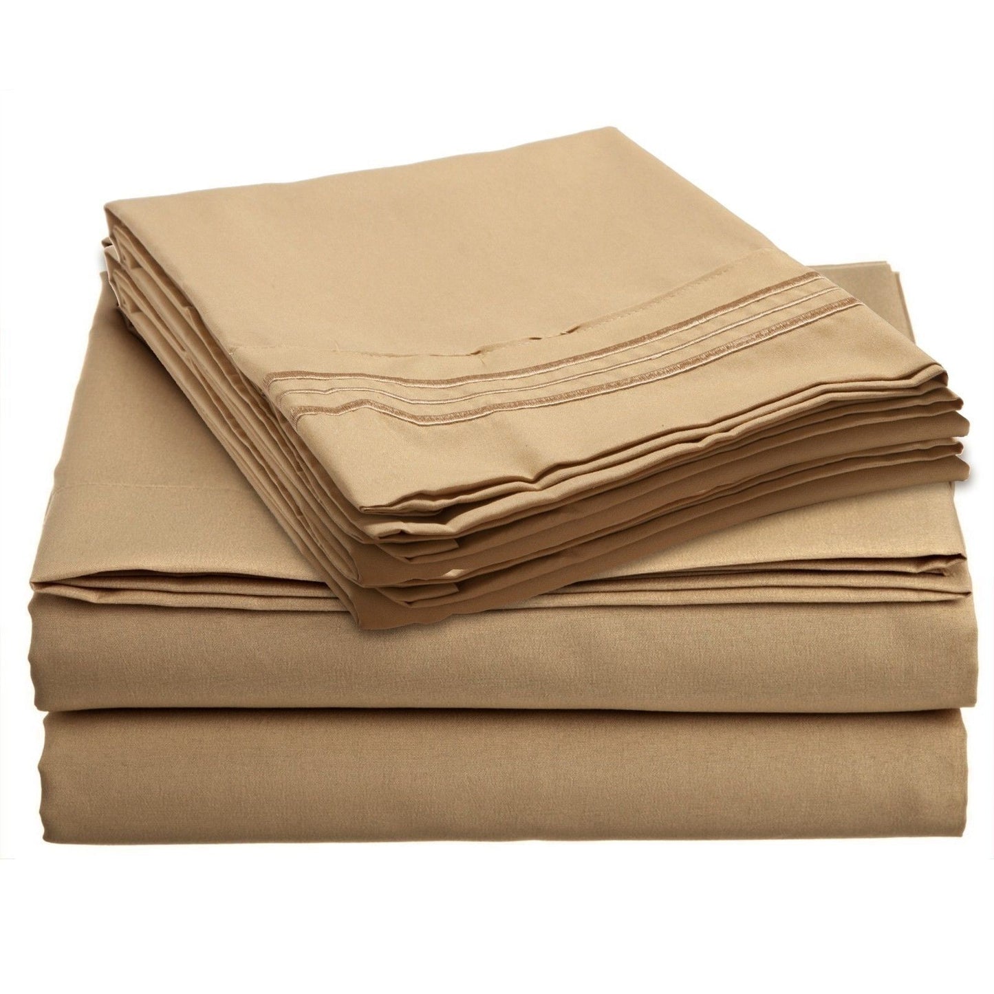 Bed Sheets - Deep Pocket Bed Sheets- 4 Piece Set, Queen, King, Twin, or Full Size - Twin / Camel Gold
