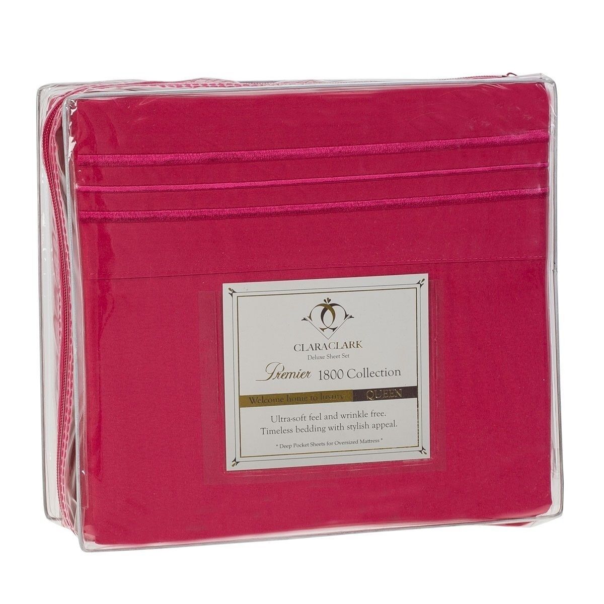 Bed Sheets - Deep Pocket Bed Sheets- 4 Piece Set, Queen, King, Twin, or Full Size - Full / Hot Pink