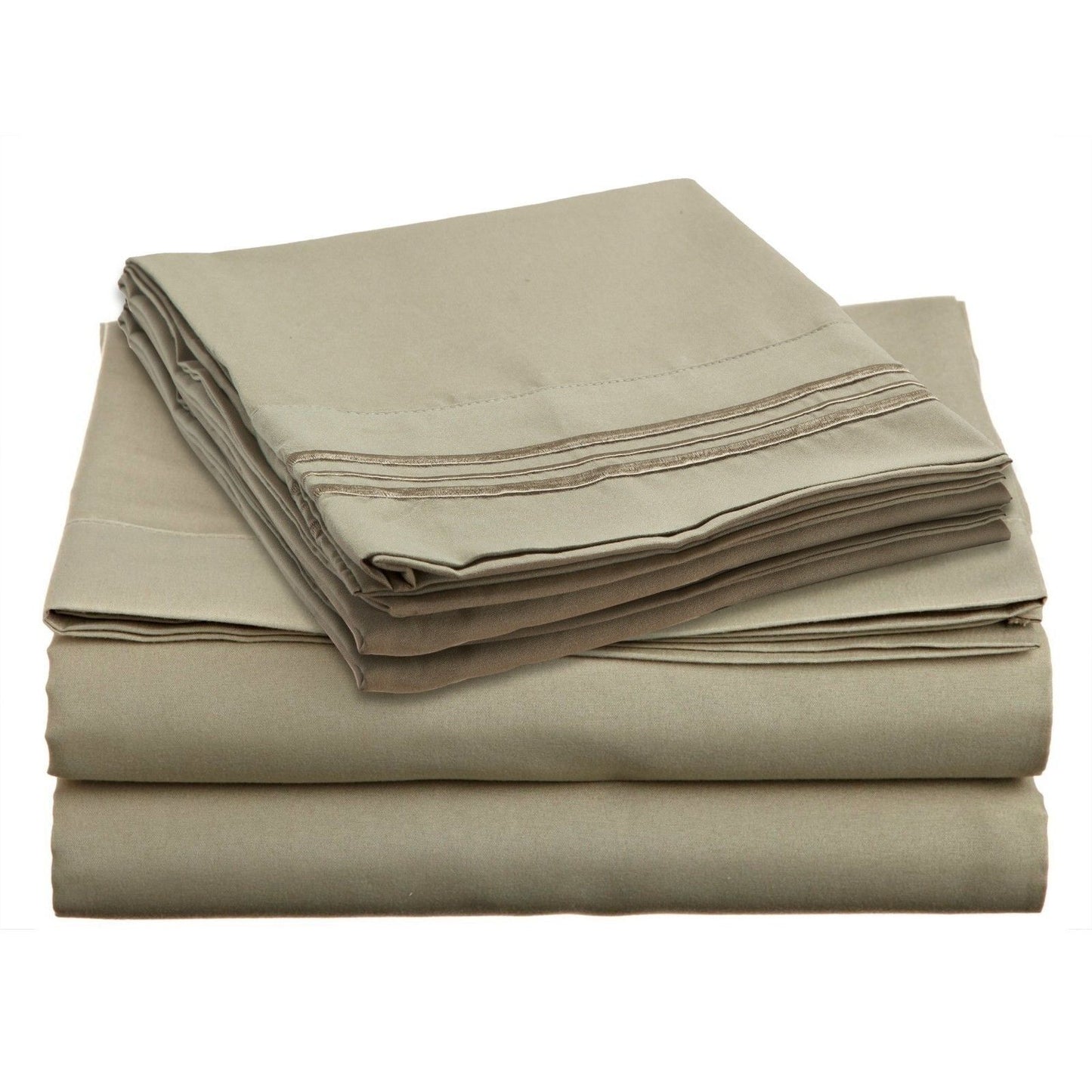 Bed Sheets - Deep Pocket Bed Sheets- 4 Piece Set, Queen, King, Twin, or Full Size - Twin / Olive Green