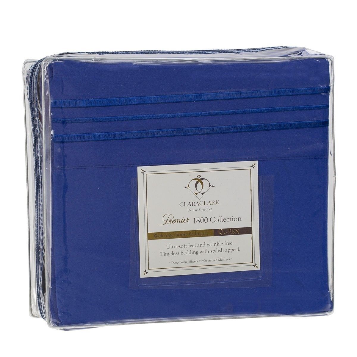 Bed Sheets - Deep Pocket Bed Sheets- 4 Piece Set, Queen, King, Twin, or Full Size - King / Royal Blue