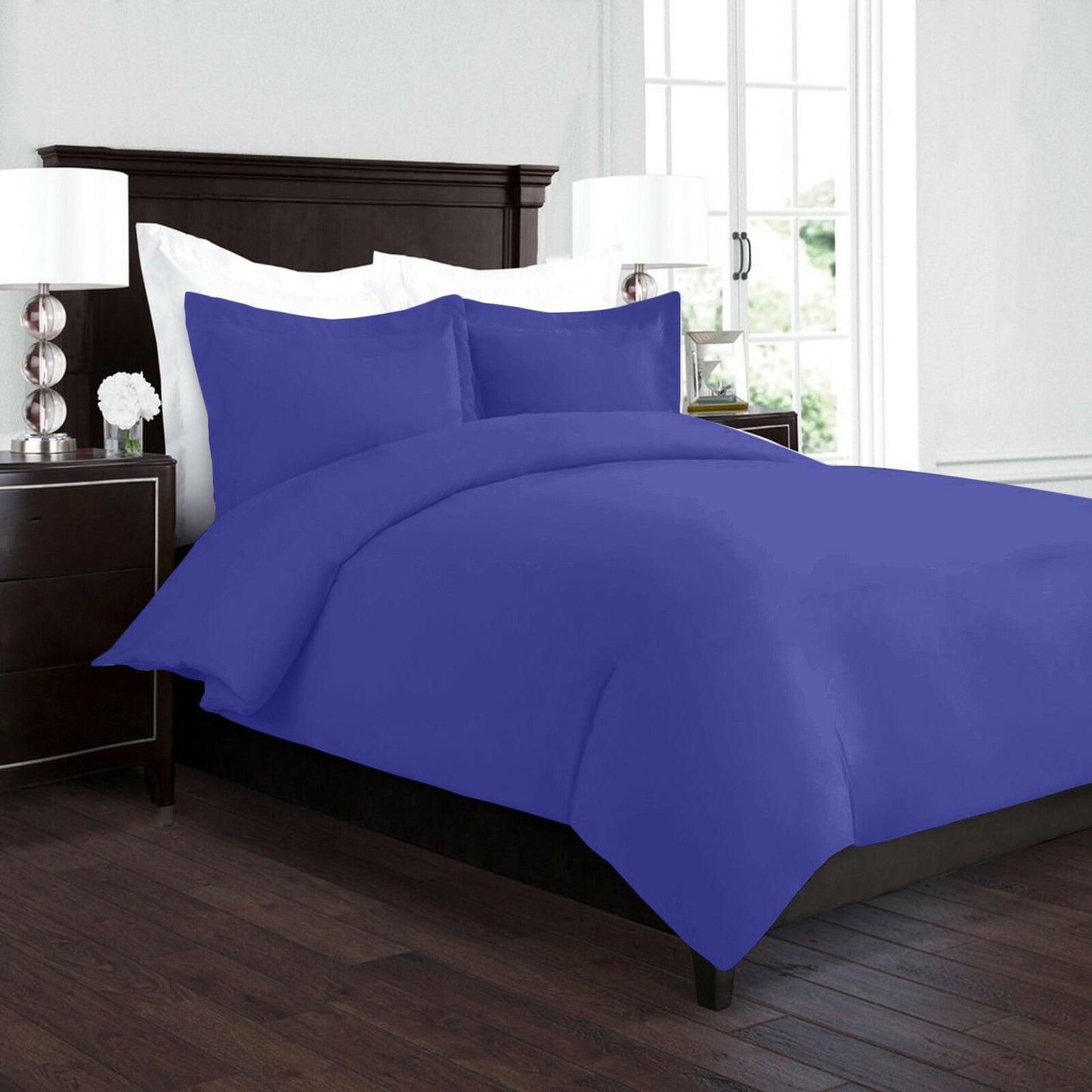 Bedding - Duvet Cover Set - King Queen Full Twin Cal-King - 3 Piece - 22 Colors - Full / Royal Blue