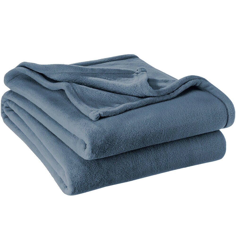 Blankets - Fleece Blanket - Ultra Soft Microplush Velvet Blanket - Premium - Twin/Twin XL / Denim Blue