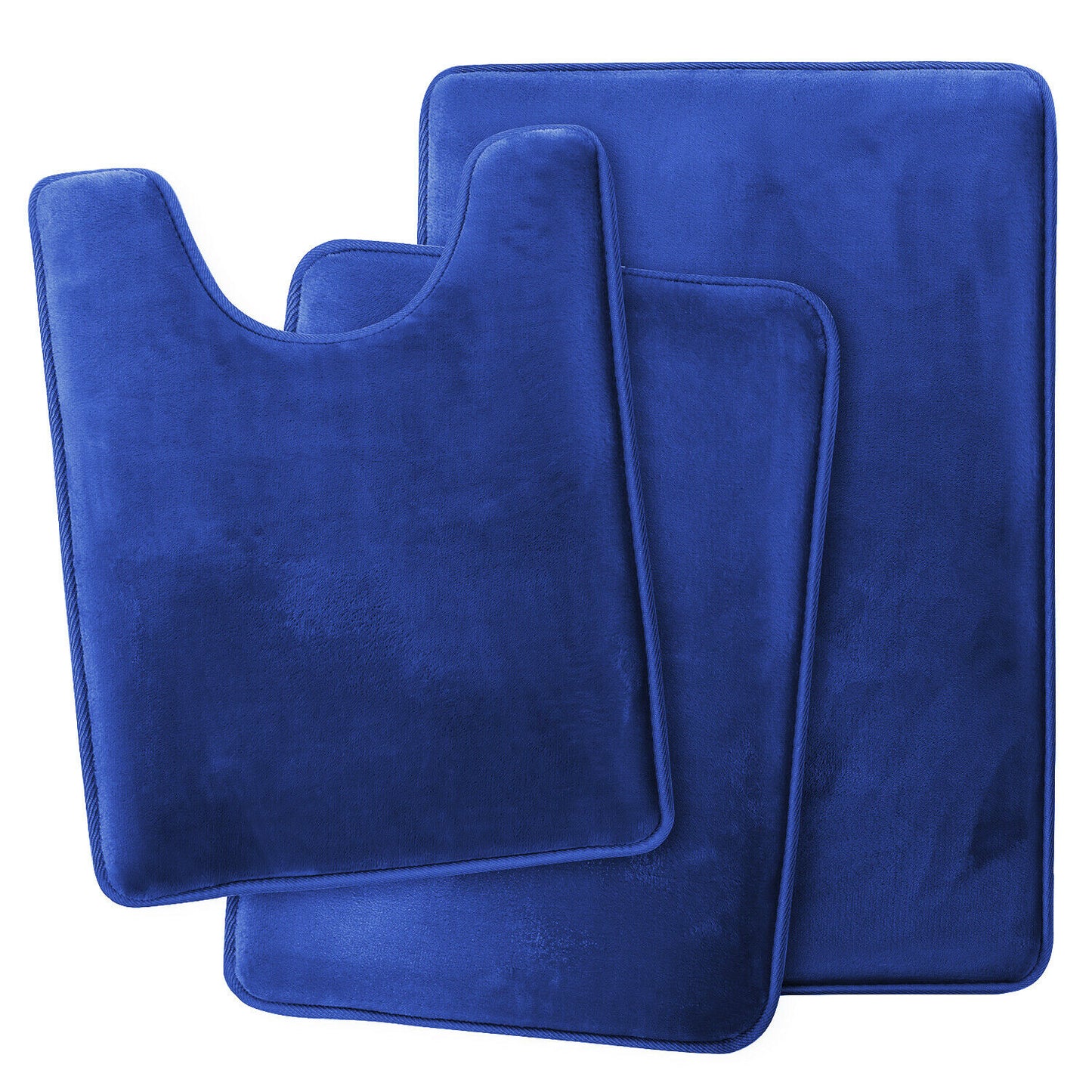 Bath Mats & Rugs - Memory Foam Bath Mat - Absorbent Bathroom Rugs Set - Blue