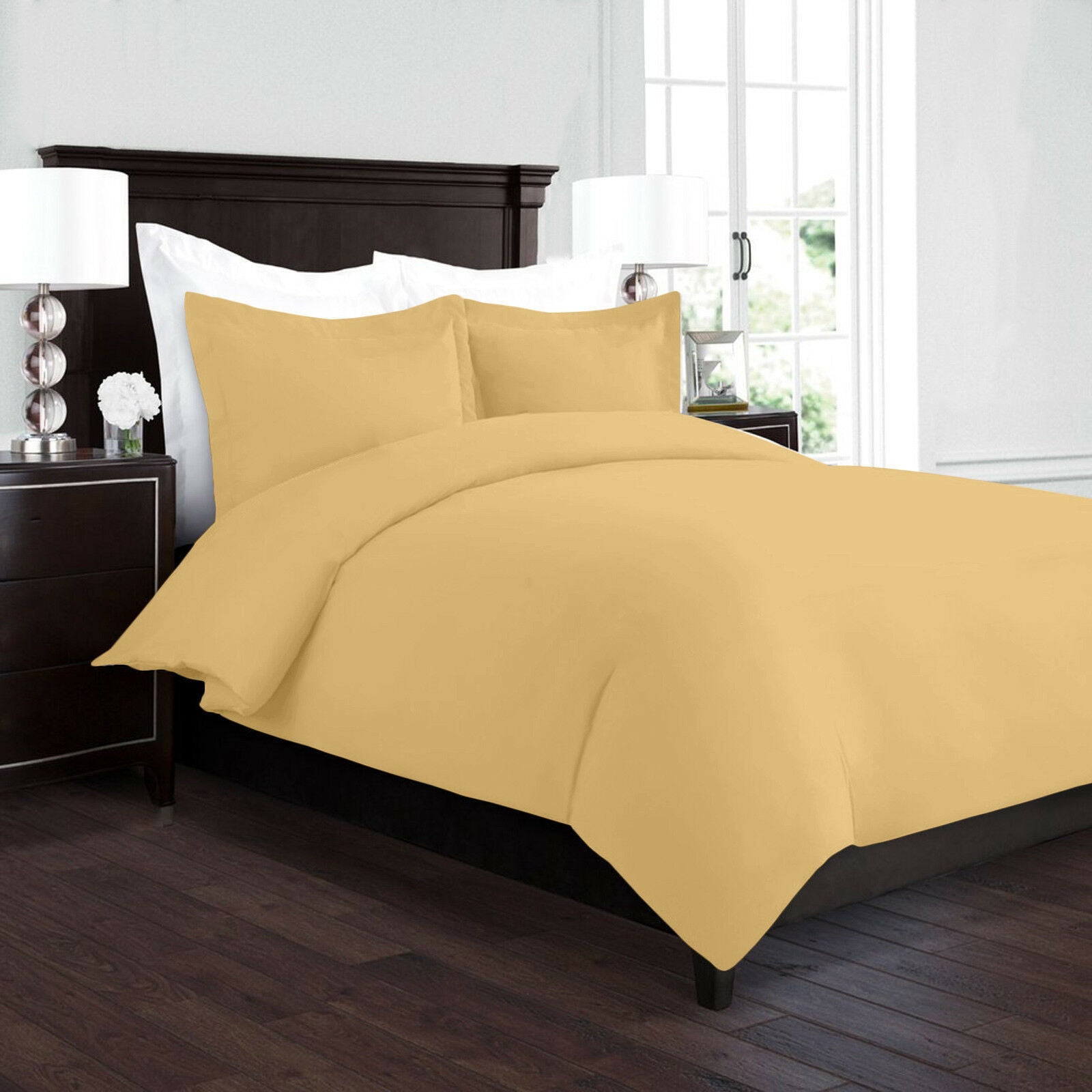 Bedding - Duvet Cover Set - King Queen Full Twin Cal-King - 3 Piece - 22 Colors - Twin / Gold