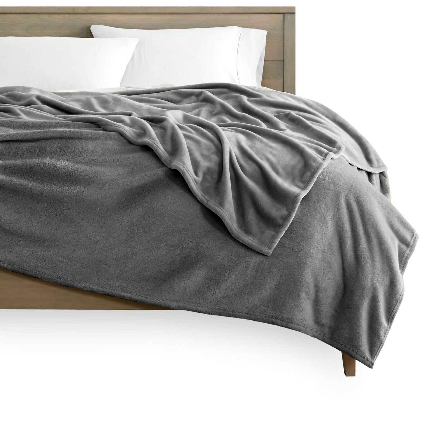 Blankets - Fleece Blanket - Ultra Soft Microplush Velvet Blanket - Premium - Full/Queen / Grey