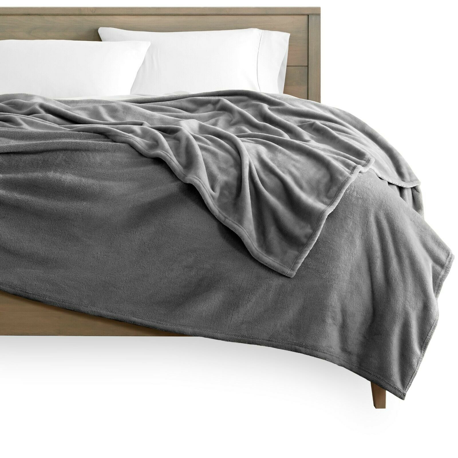 Blankets - Fleece Blanket - Ultra Soft Microplush Velvet Blanket - Premium - Full/Queen / Grey