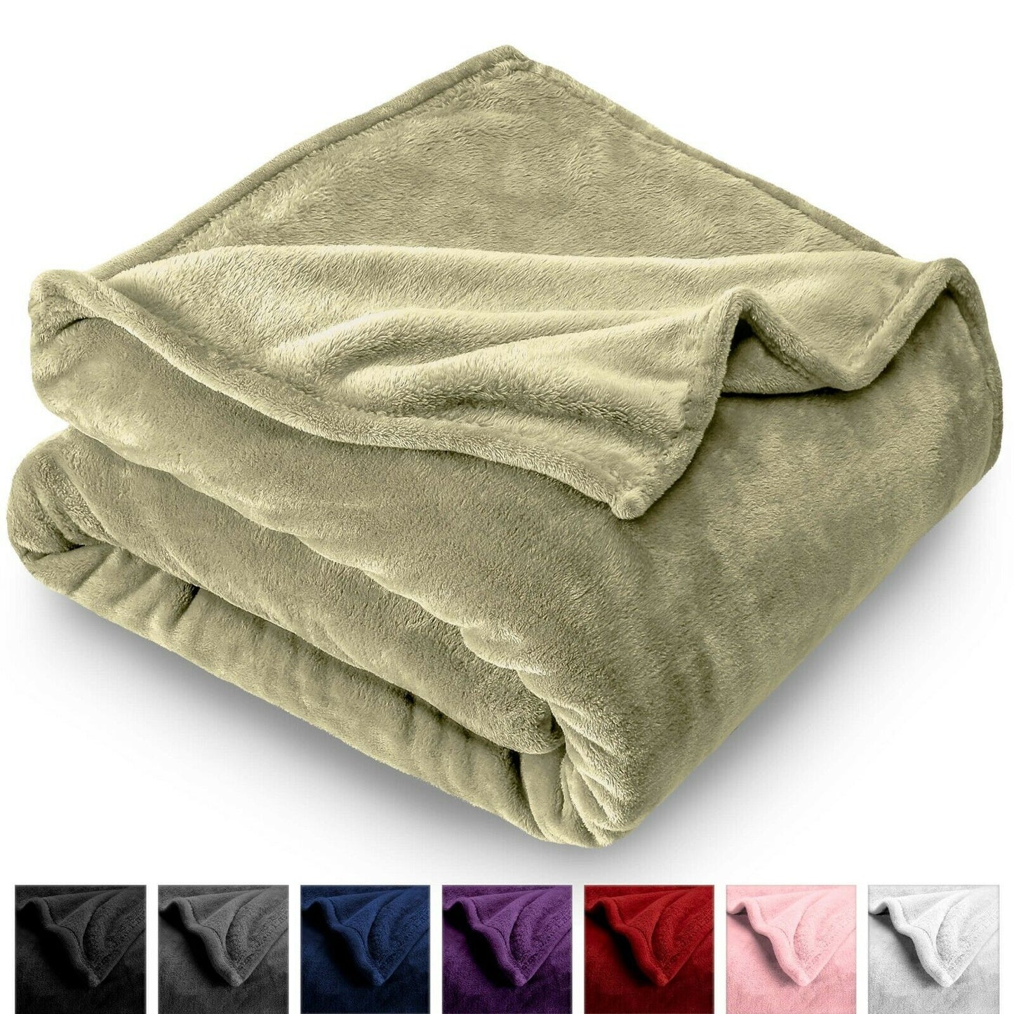 Blankets - Fleece Blanket - Ultra Soft Microplush Velvet Blanket - Premium - Full/Queen / Sage