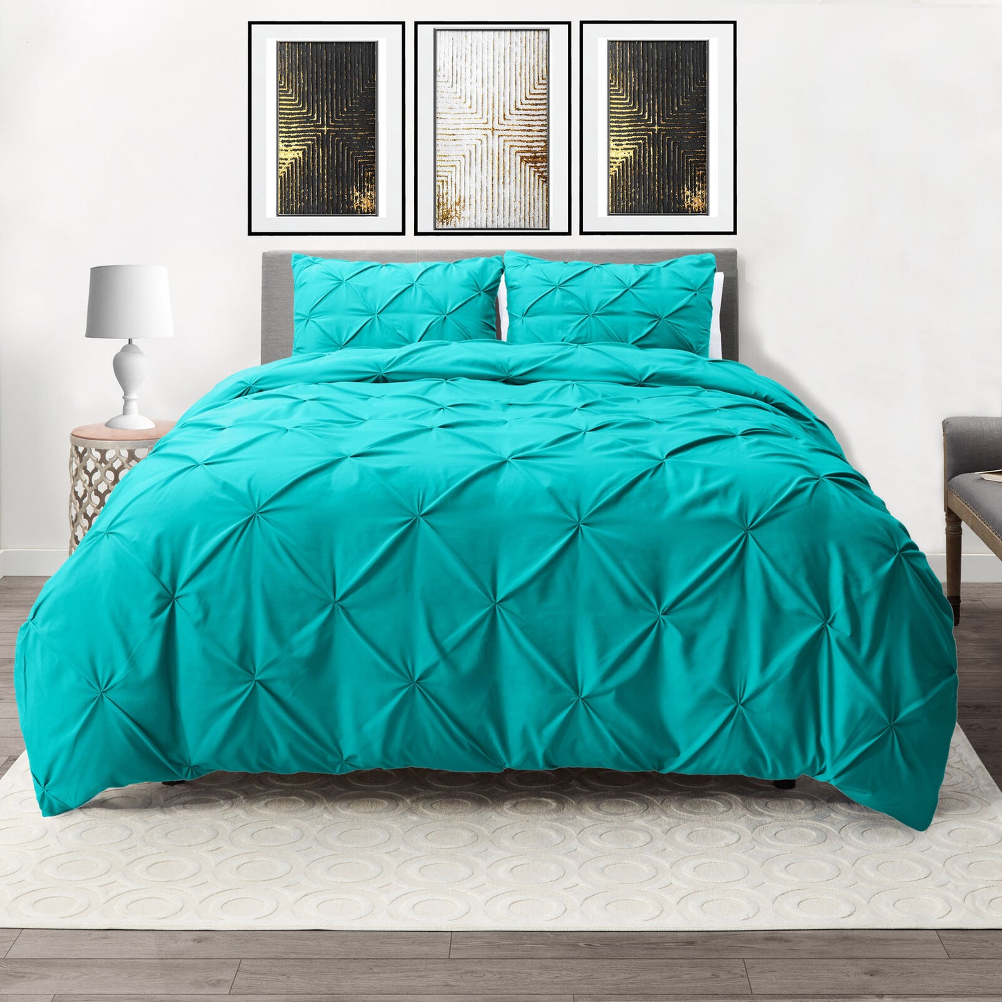 Bedding - Down Alternative Comforter Set - King Queen Twin Duvet Insert & Shams - Twin/Twin XL / Teal